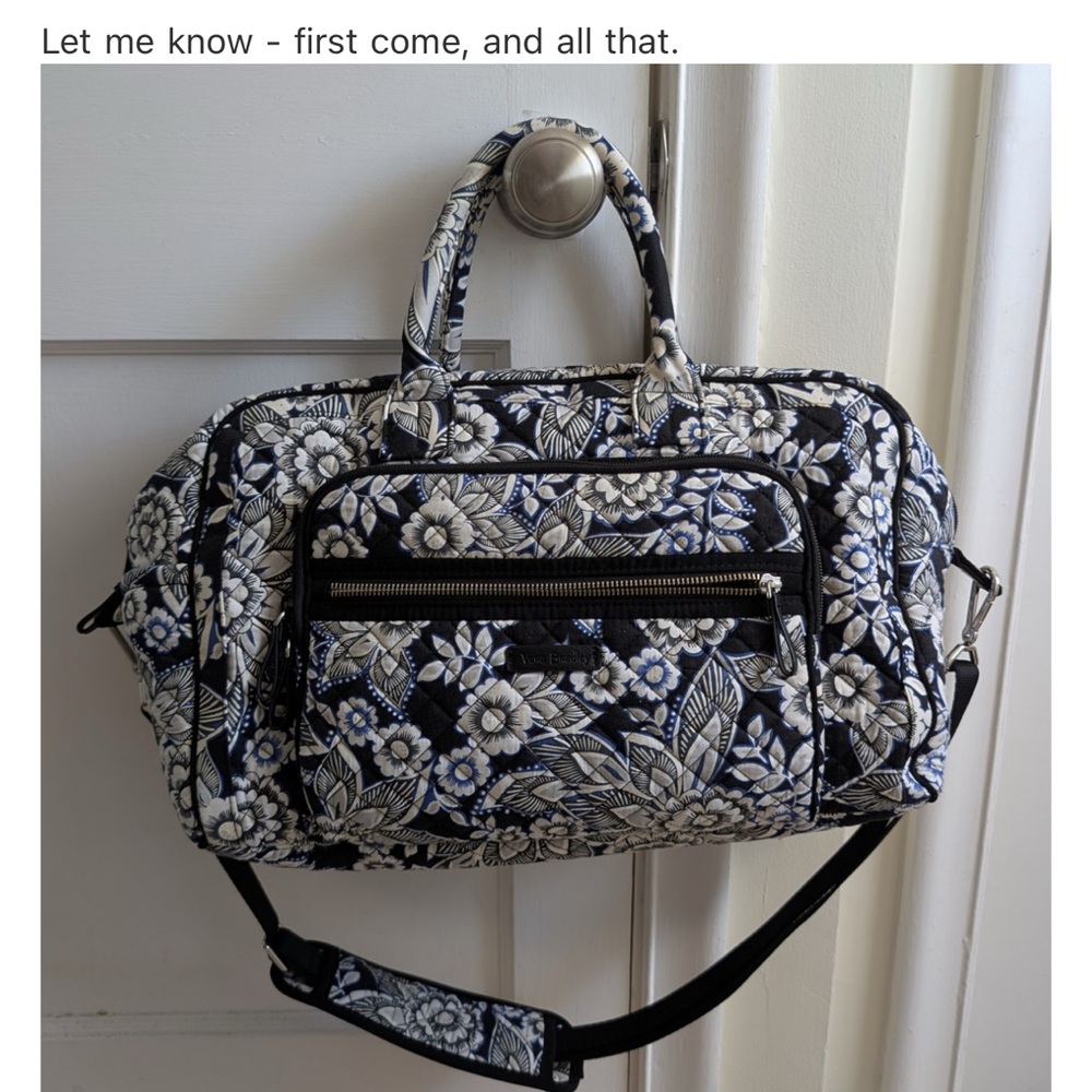 Vera Bradley Black and White Floral Tote